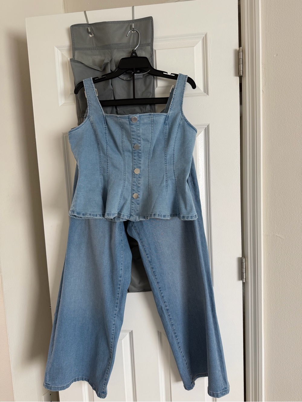 Guess Light Blue Denim Button Detail
